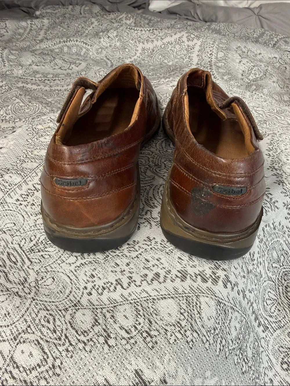 Josef Seibel Men's Brown Leather Fisherman Sandals - Size 43